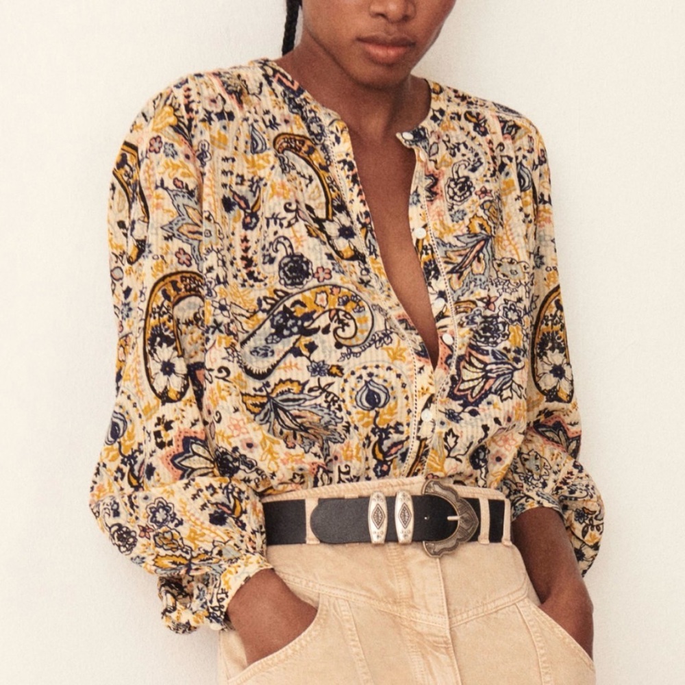 BA&SH Bianca Printed Top Size 0